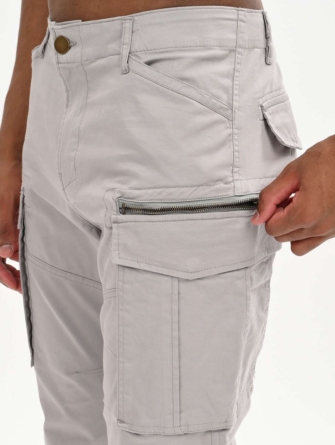 men solid mid rise relaxed fit cargo - 22012866 -  Standard Image - 3