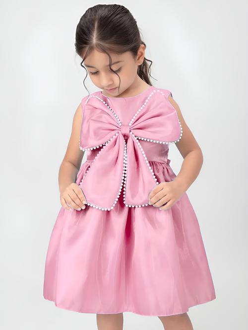girls embellished bow detailed sleeveless frock - 22012869 -  Standard Image - 0