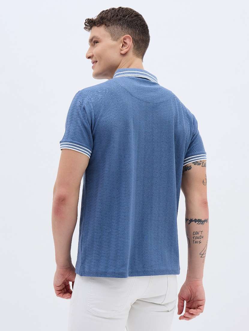 men self design short sleeve regular fit polo t-shirt - 22012872 -  Standard Image - 3