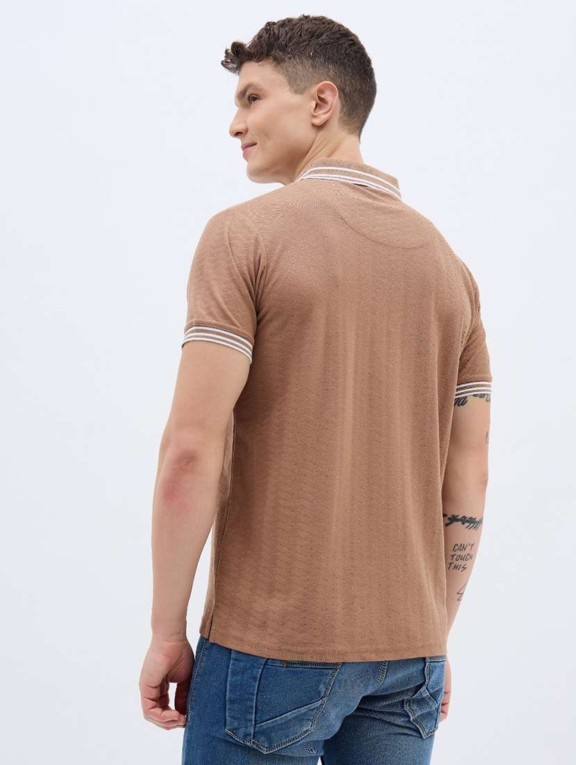 men self design short sleeve regular fit polo t-shirt - 22012873 -  Standard Image - 3