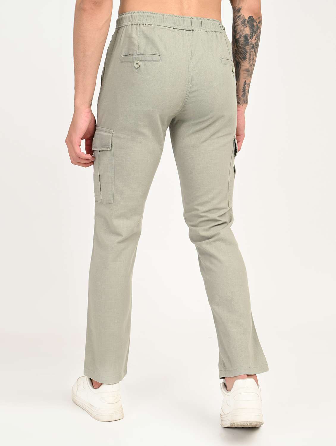 men solid mid rise relaxed fit cargo - 22012886 - Standard Image - 3