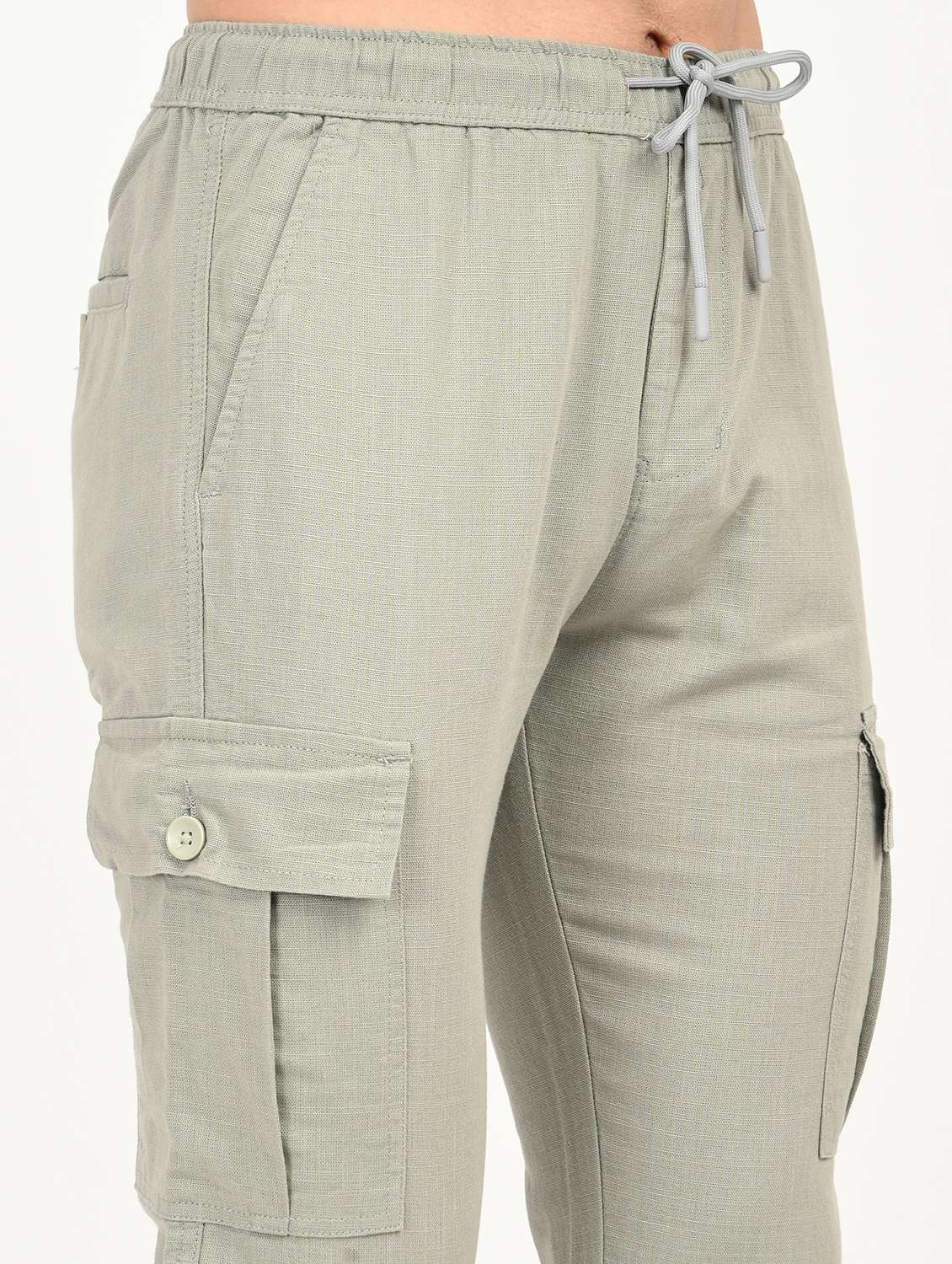 men solid mid rise relaxed fit cargo - 22012886 - Standard Image - 5