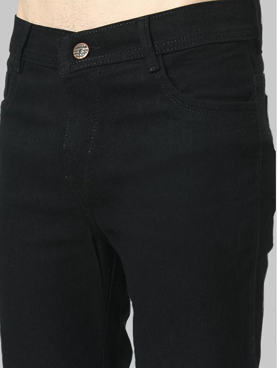 men black plain mid rise relaxed fit jeans - 22012898 - Standard Image - 3