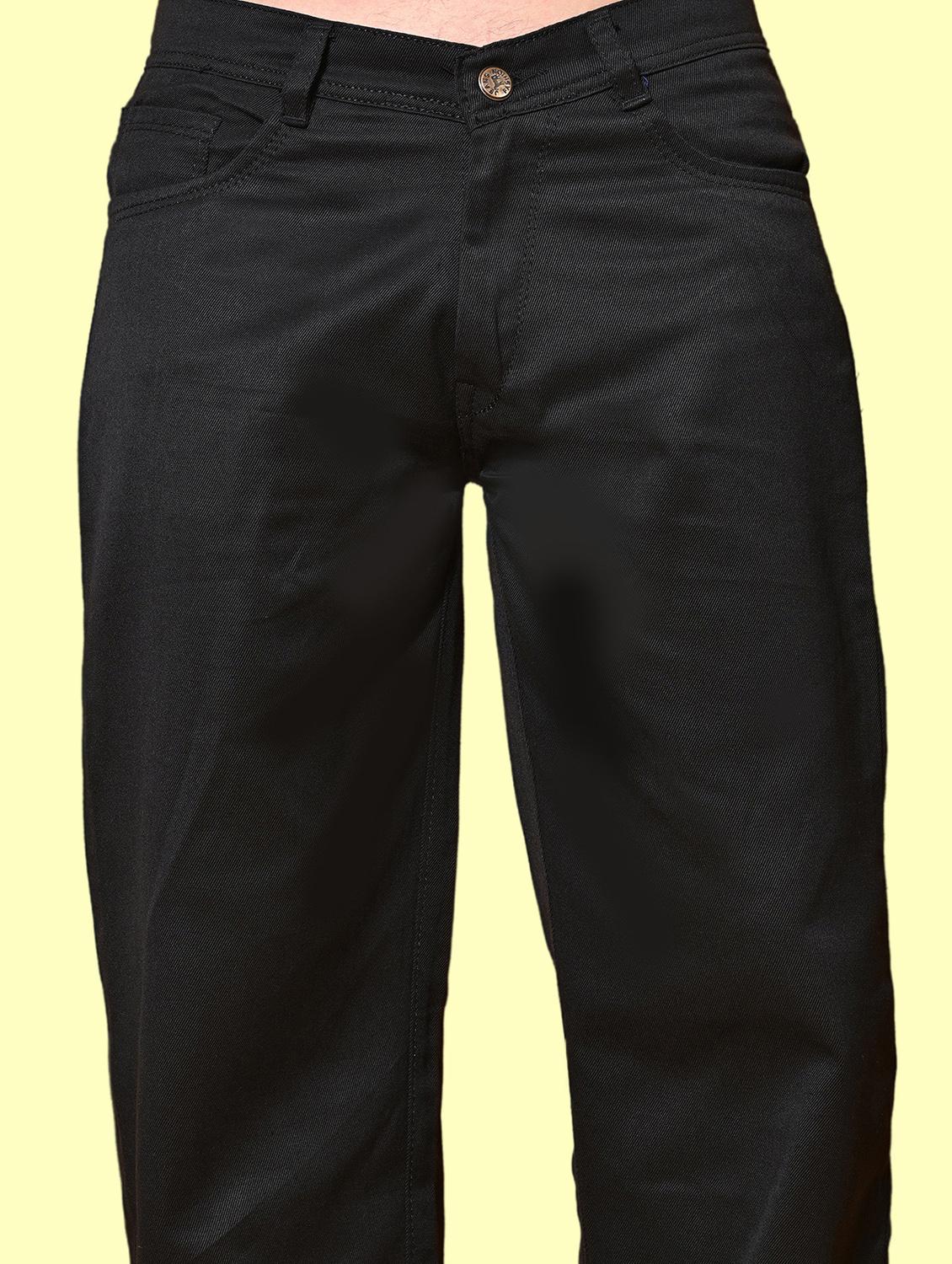 men black plain mid rise baggy jeans - 22012900 - Standard Image - 3