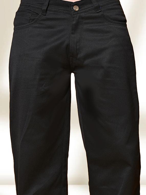 men black plain mid rise baggy jeans - 22012901 - Standard Image - 3