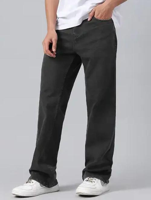 men grey plain mid rise relaxed fit jeans - 22012906 - Standard Image - 0