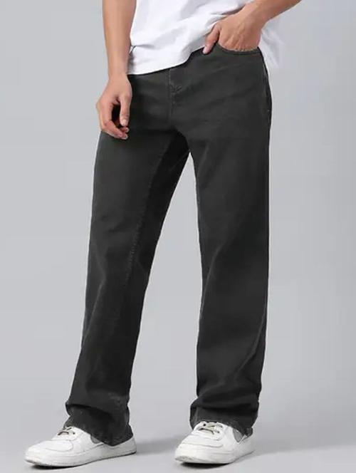 men grey plain mid rise relaxed fit jeans - 22012922 -  Standard Image - 0