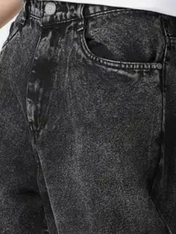 men grey plain mid rise baggy jeans - 22012930 - Standard Image - 3