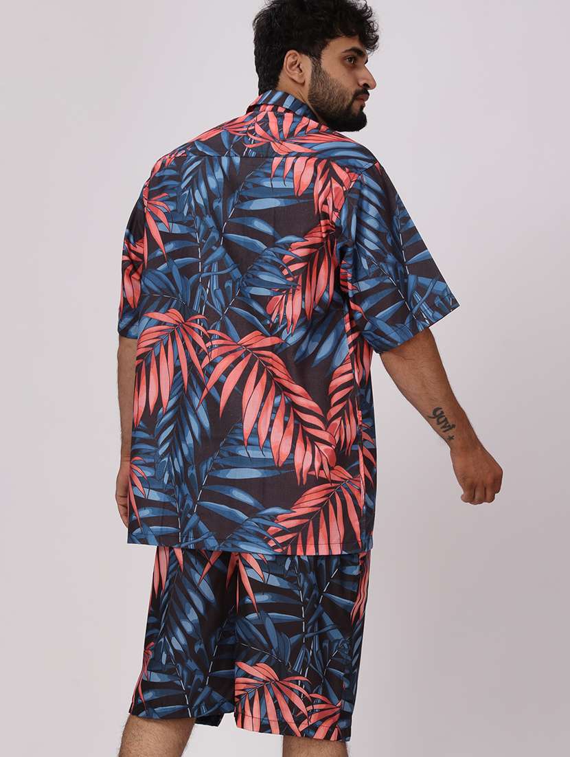 men printed short shorts & shirt co-ords set - 22012955 - Standard Image - 3