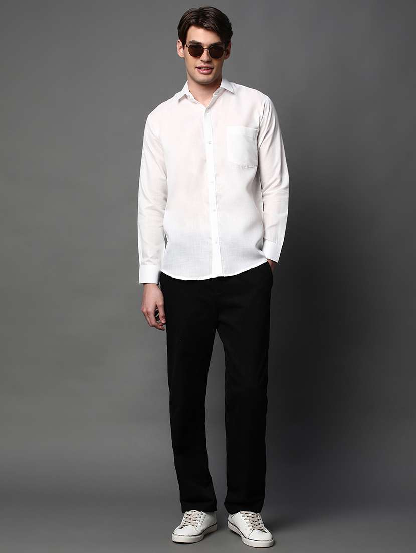 men solid long sleeve regular fit casual shirt - 22013016 -  Standard Image - 3