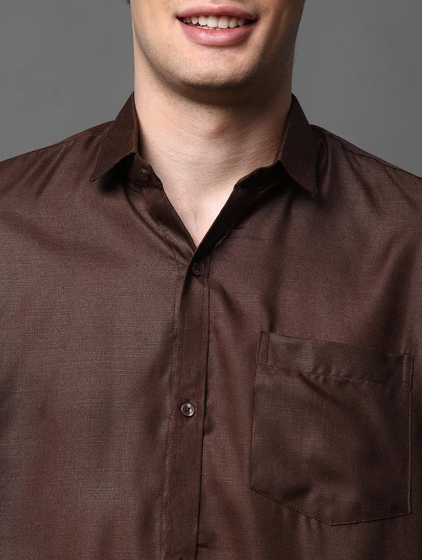 men solid long sleeve regular fit casual shirt - 22013062 - Standard Image - 3