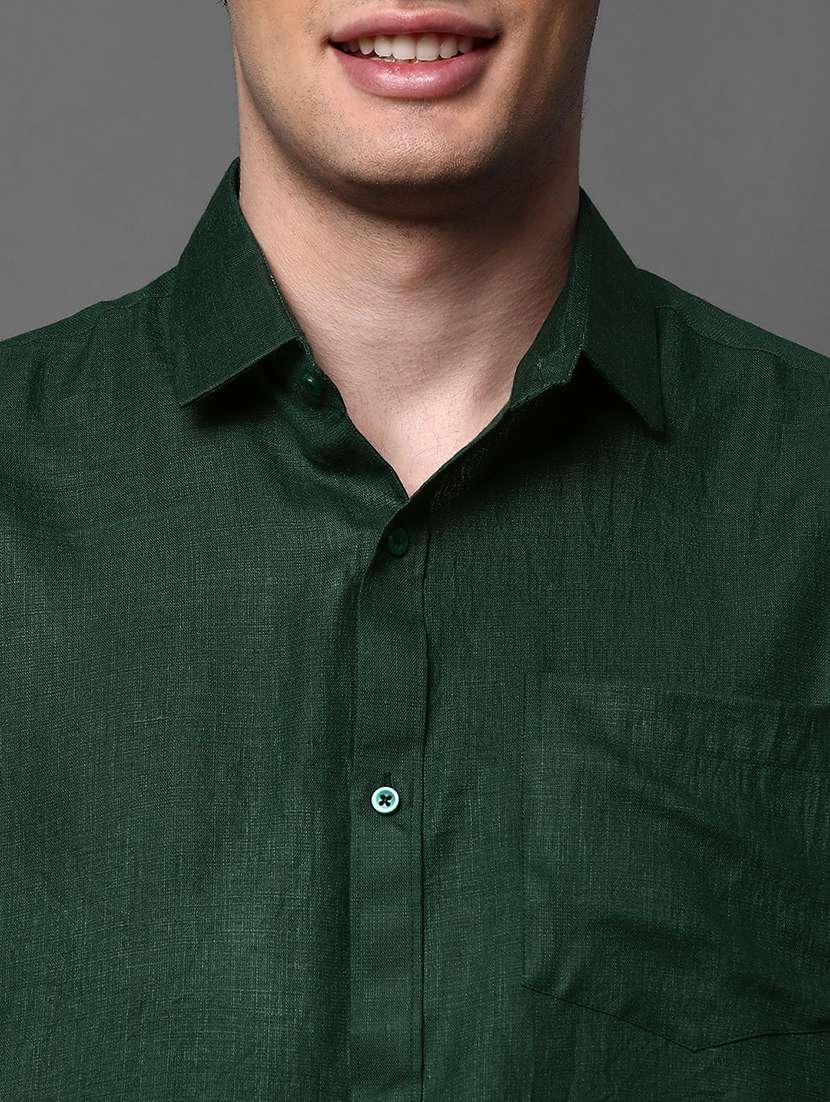 men solid long sleeve regular fit casual shirt - 22013084 -  Standard Image - 3