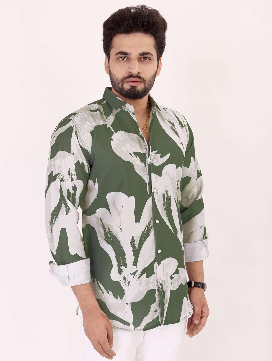 men printed long sleeve regular fit casual shirt - 22013086 -  Zoom Image - 0