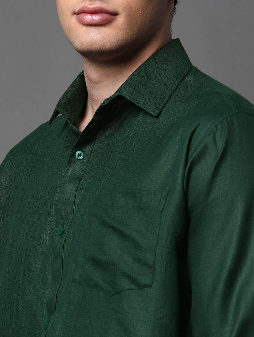 men solid long sleeve regular fit casual shirt - 22013093 -  Standard Image - 3