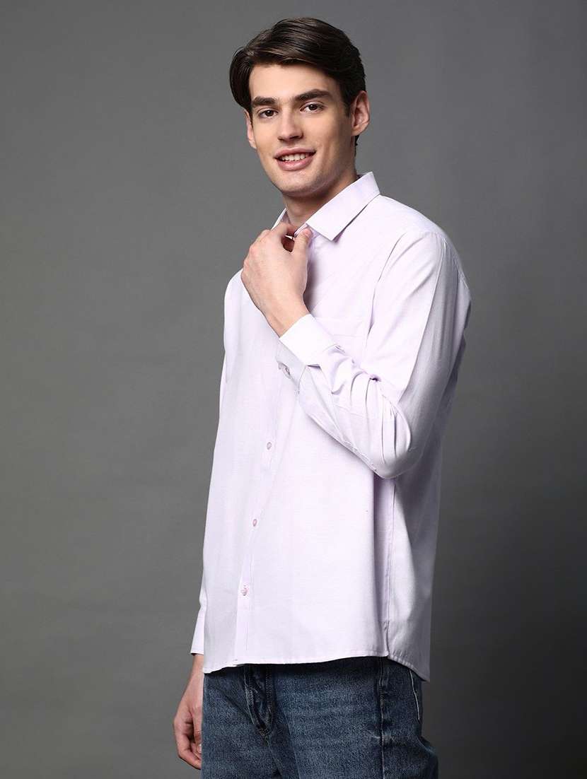 men solid long sleeve regular fit casual shirt - 22013115 - Zoom Image - 0