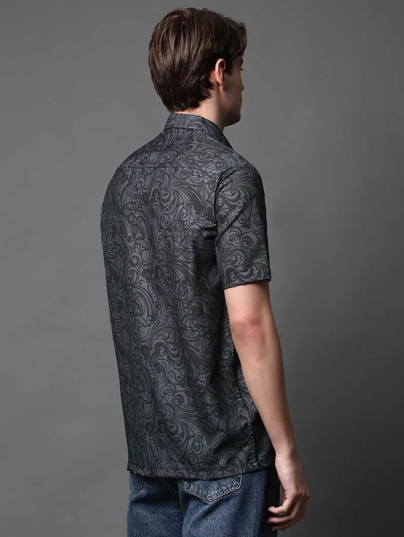 men printed short sleeve regular fit casual shirt - 22013122 - Standard Image - 3