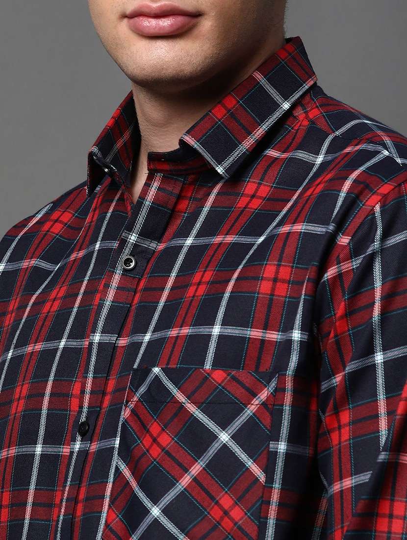 men checkered long sleeve regular fit casual shirt - 22013123 -  Standard Image - 3