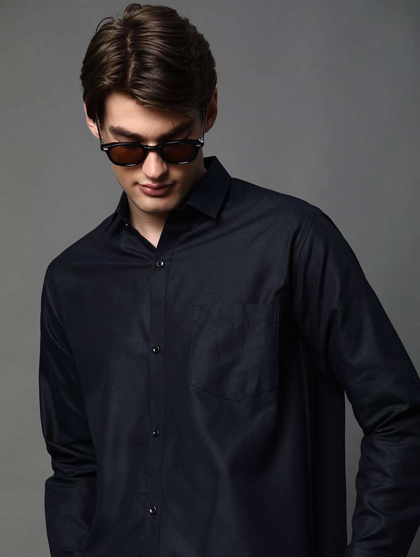 men solid long sleeve regular fit casual shirt
