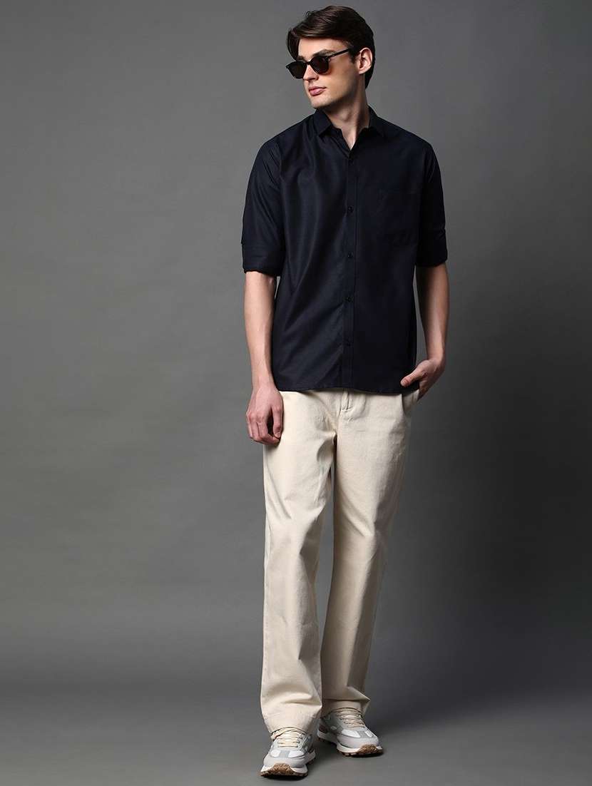 men solid long sleeve regular fit casual shirt - 22013124 -  Standard Image - 3