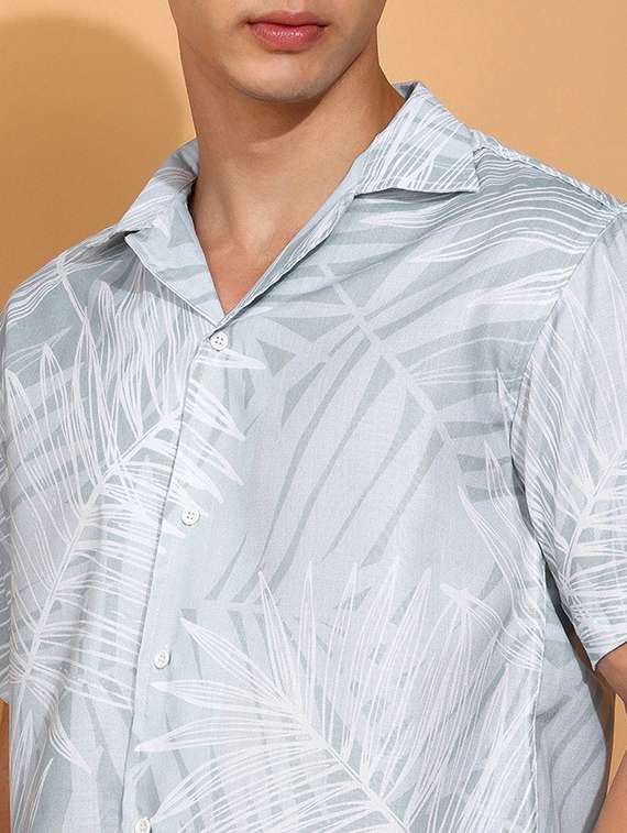 men printed short sleeve regular fit casual shirt - 22013164 -  Standard Image - 5