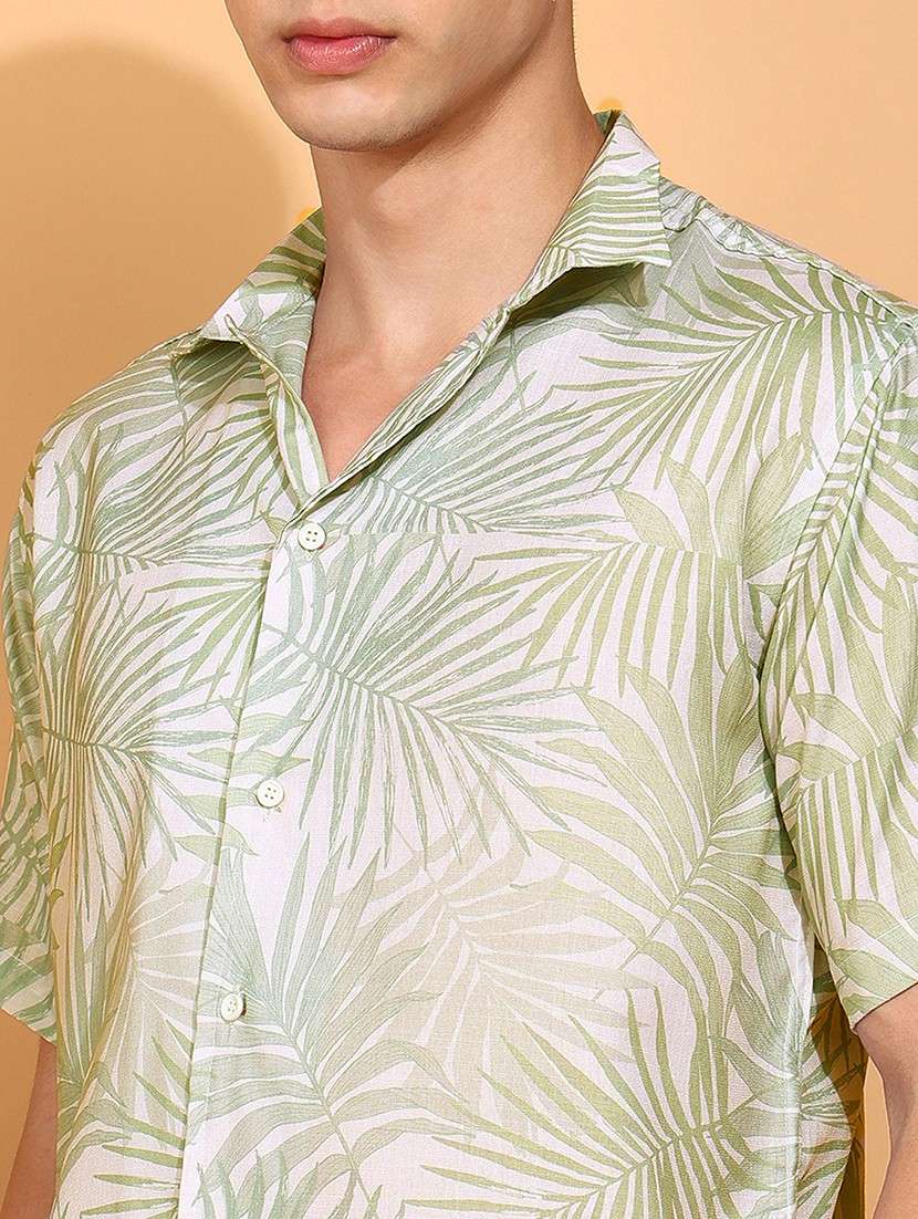 men printed short sleeve regular fit casual shirt - 22013167 -  Standard Image - 3