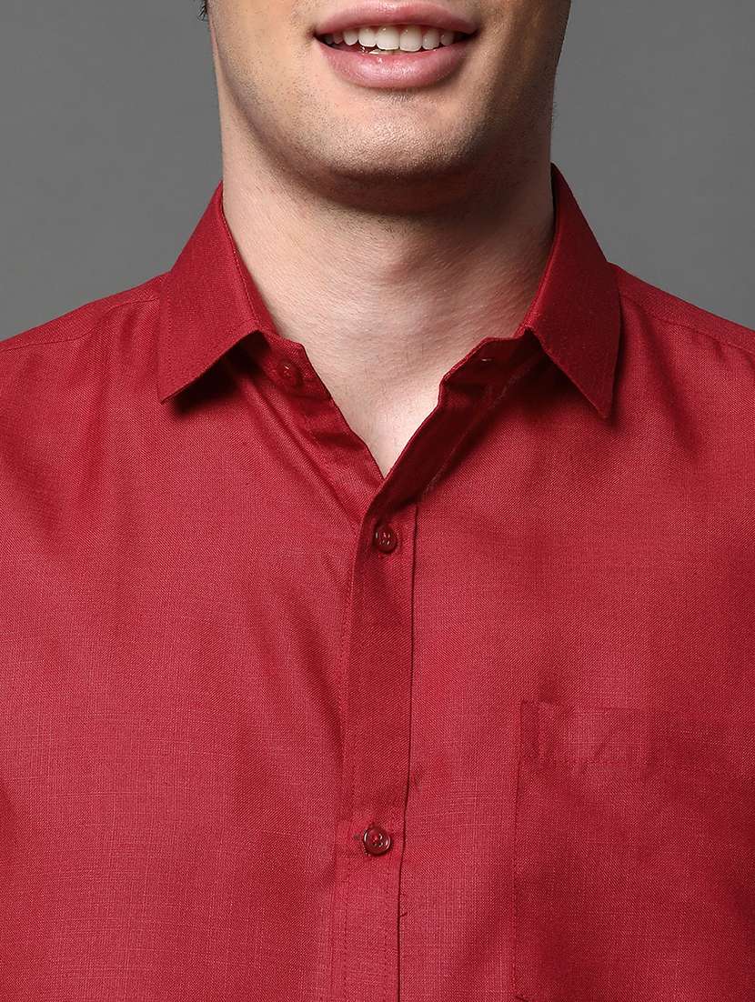 men solid long sleeve regular fit casual shirt - 22013171 -  Standard Image - 3