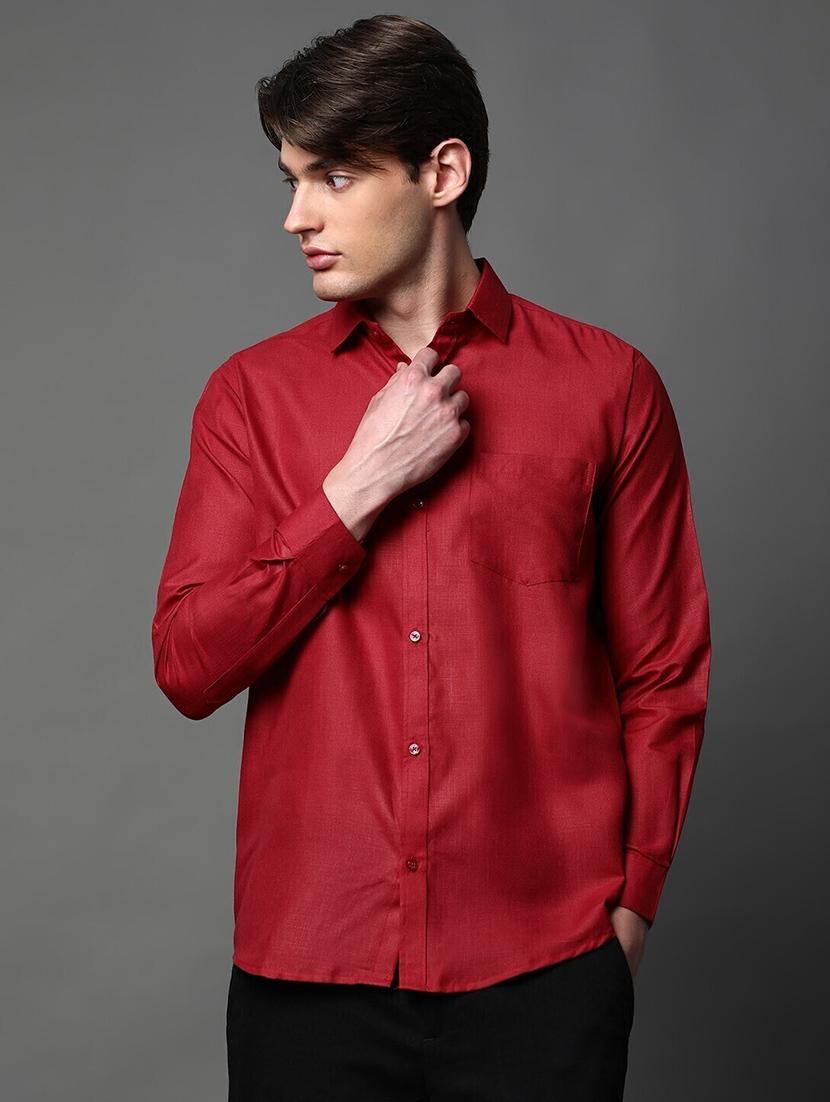 men solid long sleeve regular fit casual shirt