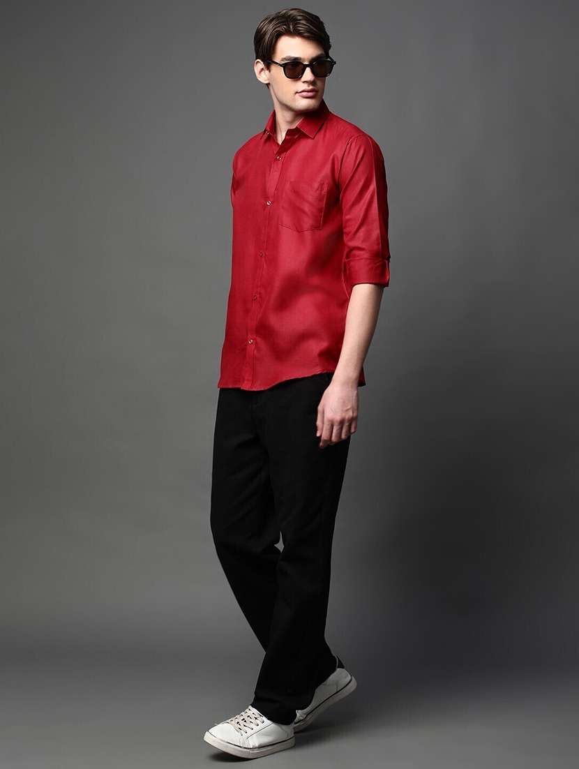 men solid long sleeve regular fit casual shirt - 22013173 -  Standard Image - 3