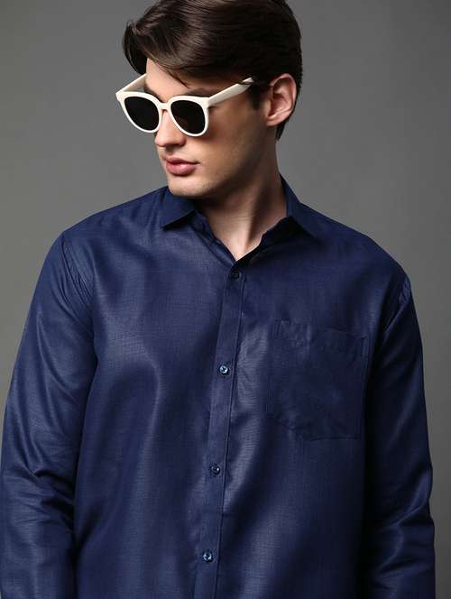 men solid long sleeve regular fit casual shirt - 22013187 -  Standard Image - 0