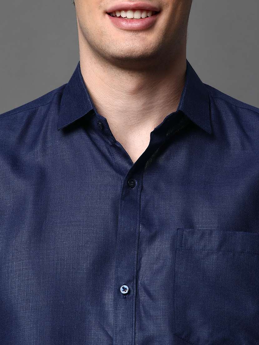 men solid long sleeve regular fit casual shirt - 22013187 -  Standard Image - 3