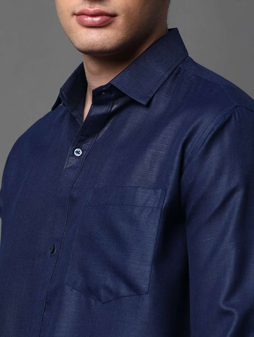 men solid long sleeve regular fit casual shirt - 22013199 -  Standard Image - 3