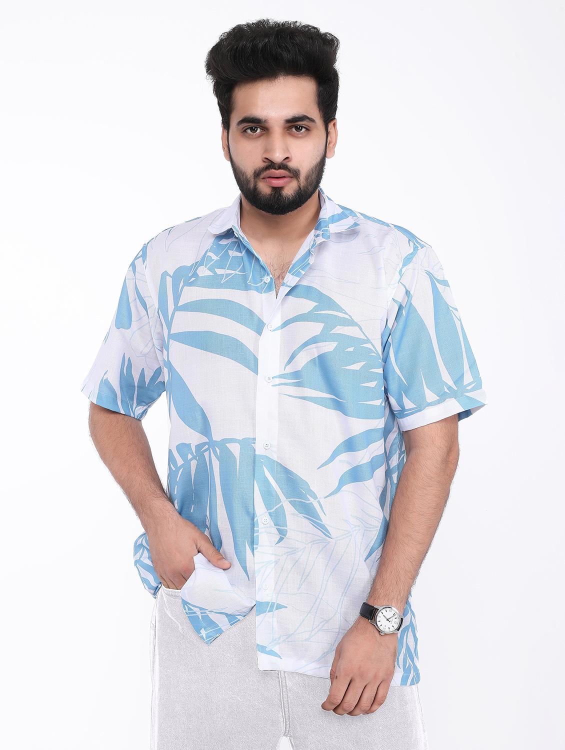men printed short sleeve oversized casual shirt - 22013213 - Zoom Image - 0