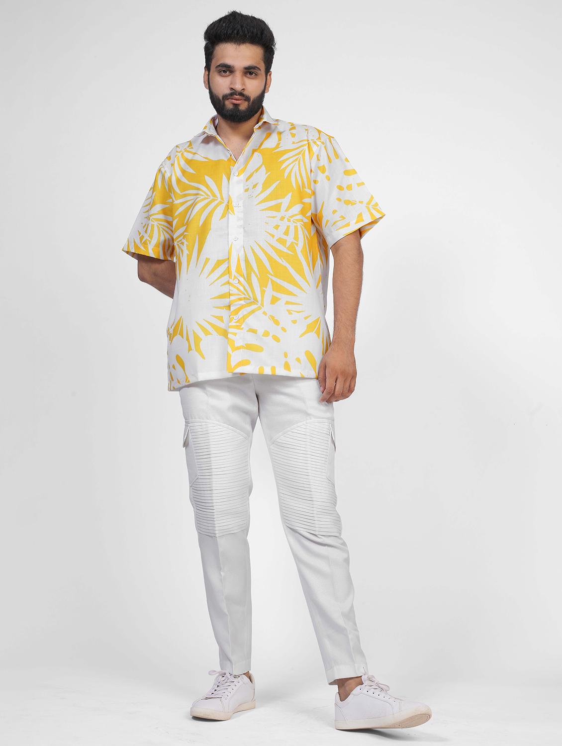 men printed short sleeve oversized casual shirt - 22013223 - Standard Image - 3