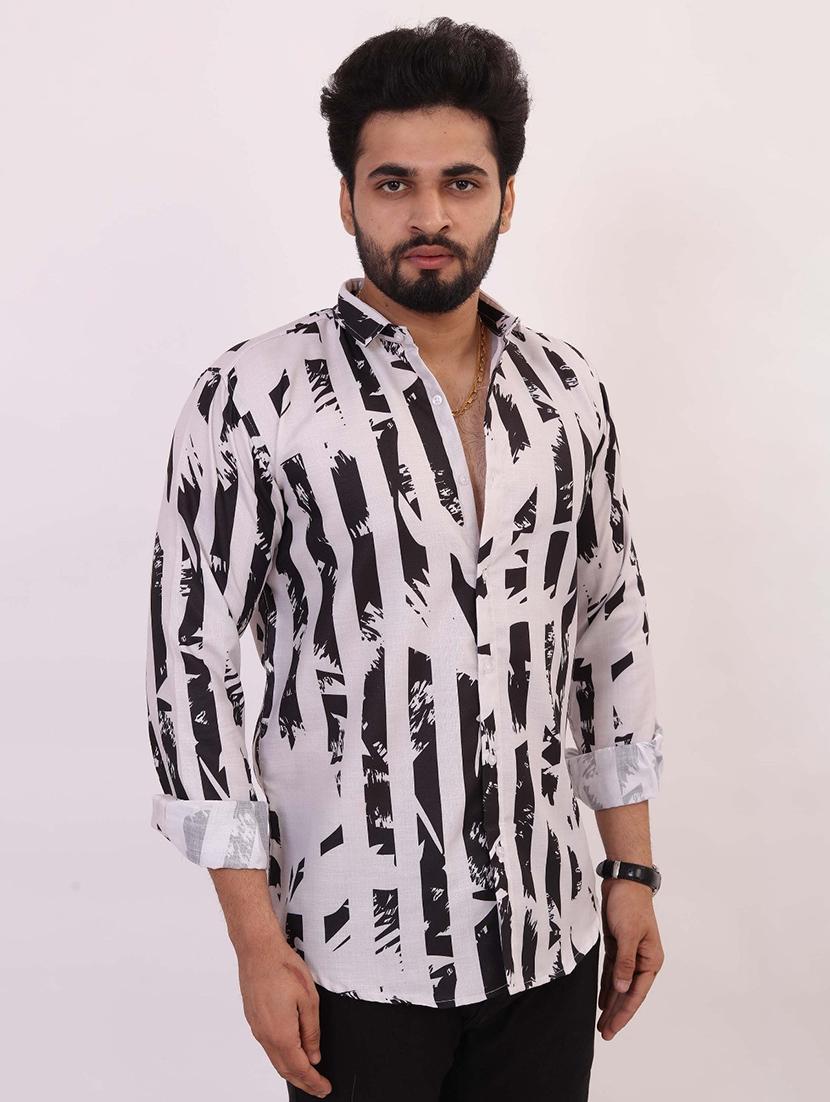 men printed long sleeve regular fit casual shirt - 22013229 - Zoom Image - 0
