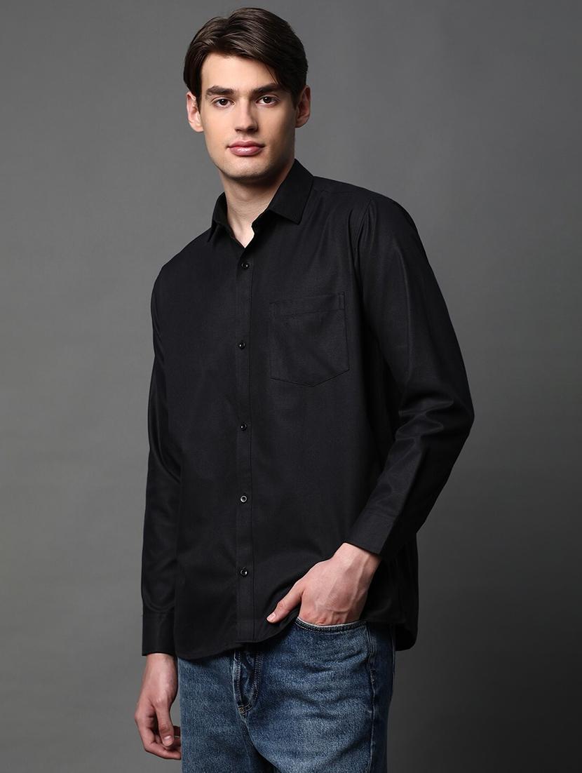 men solid long sleeve regular fit casual shirt - 22013231 - Zoom Image - 0