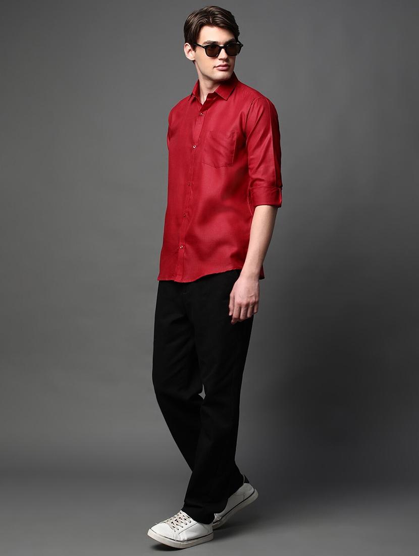 men solid long sleeve regular fit casual shirt - 22013236 - Standard Image - 3