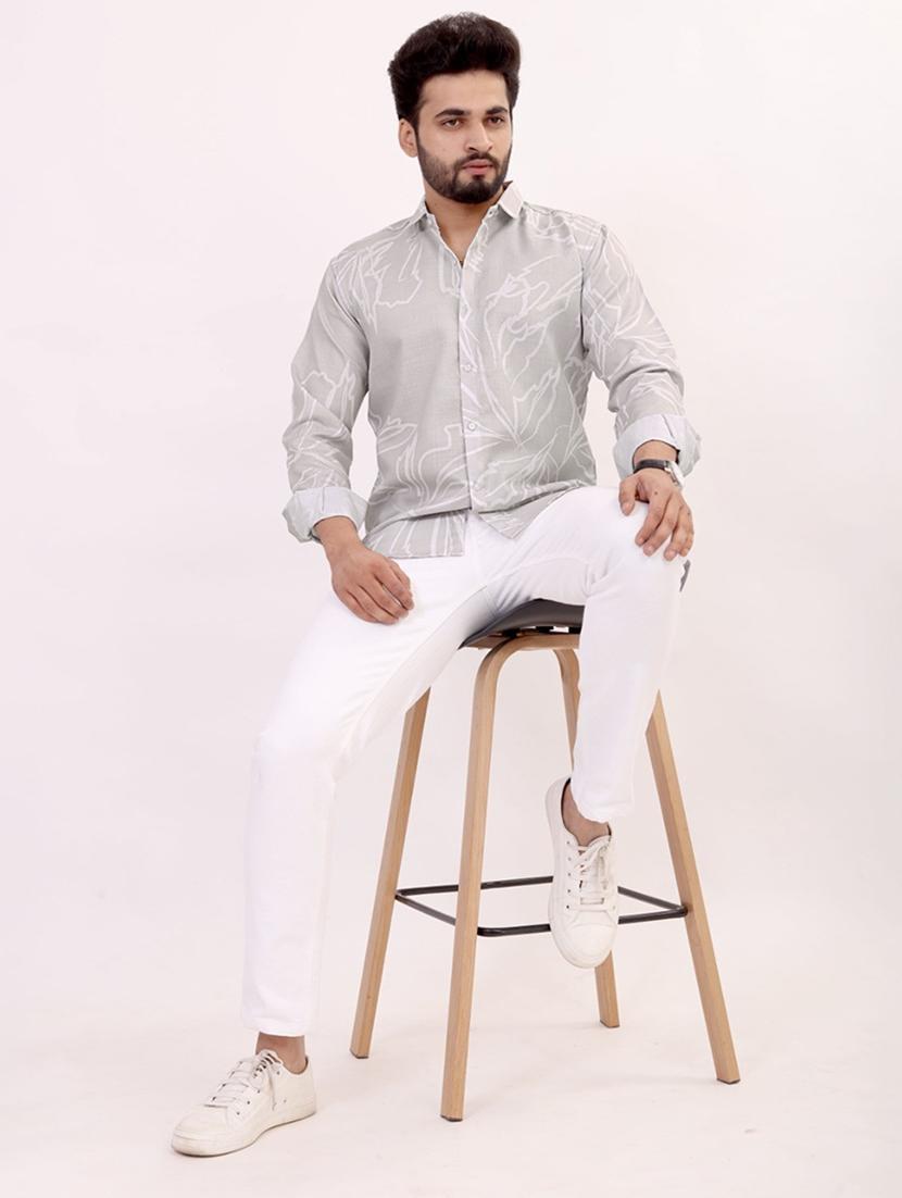 men printed long sleeve regular fit casual shirt - 22013237 - Standard Image - 3