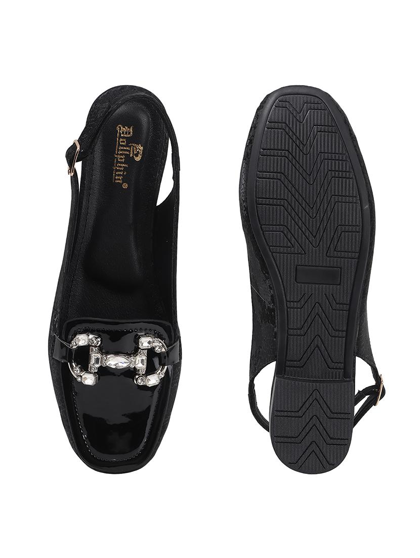 women black back strap slip on flats - 22013256 - Standard Image - 5
