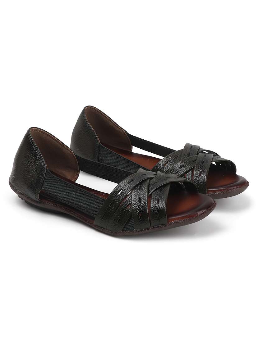 women solid peep toe slip on ballerina - 22013266 - Standard Image - 3