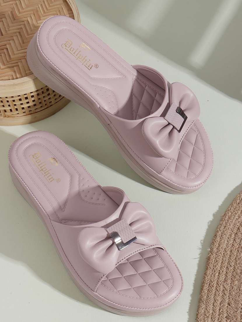 women solid slip on flats 