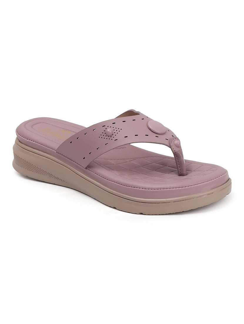 women mauve solid slip on sandal - 22013290 -  Standard Image - 3