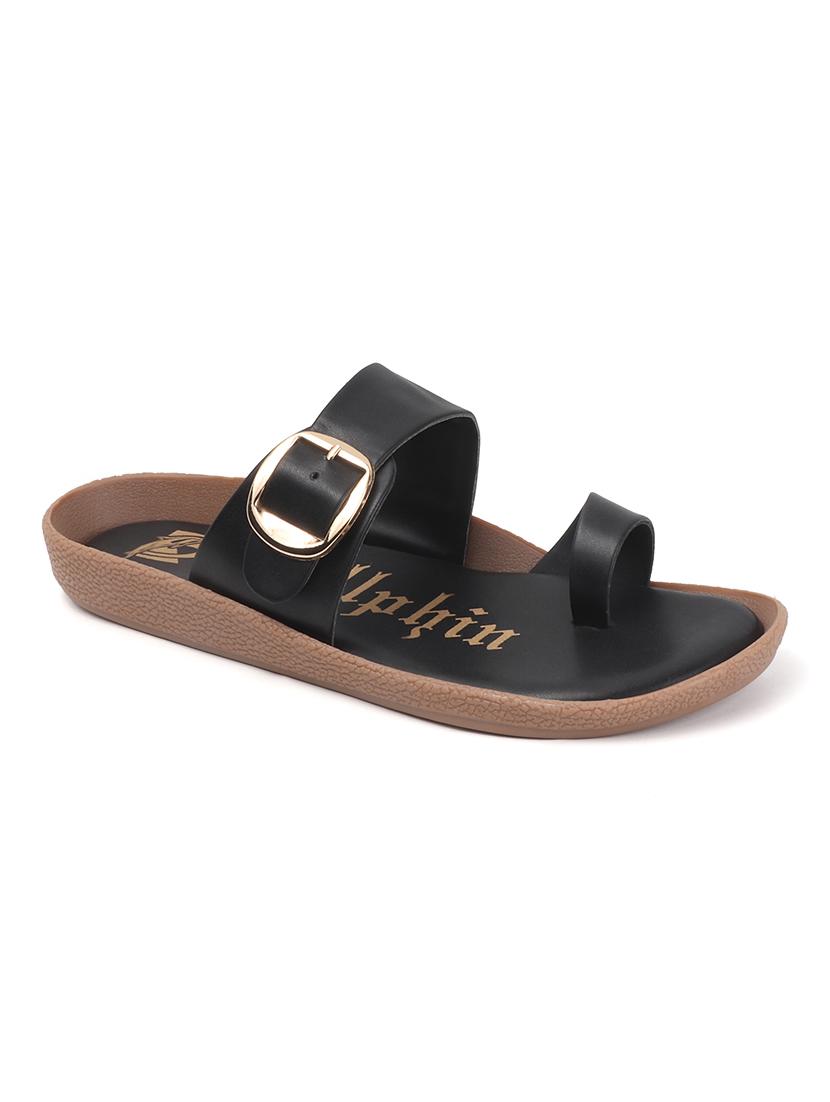 women black one toe slip on sandal - 22013291 - Standard Image - 3