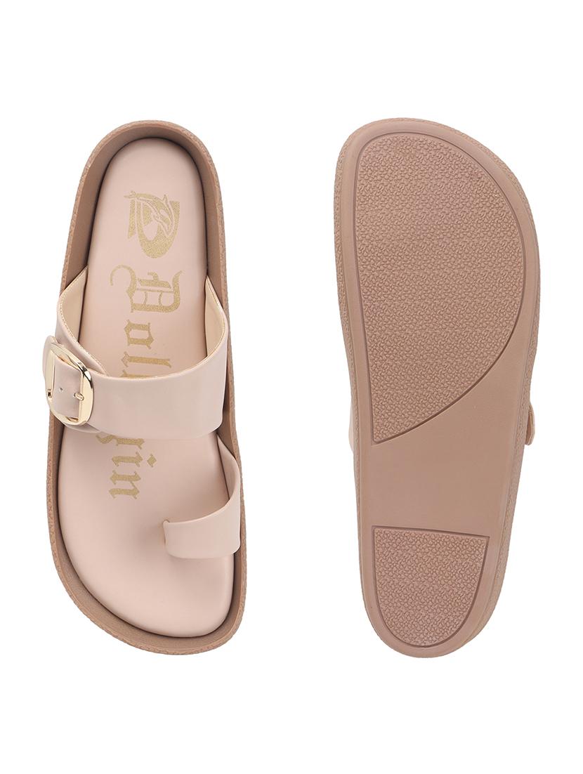 women peach one toe slip on sandal - 22013292 - Standard Image - 5