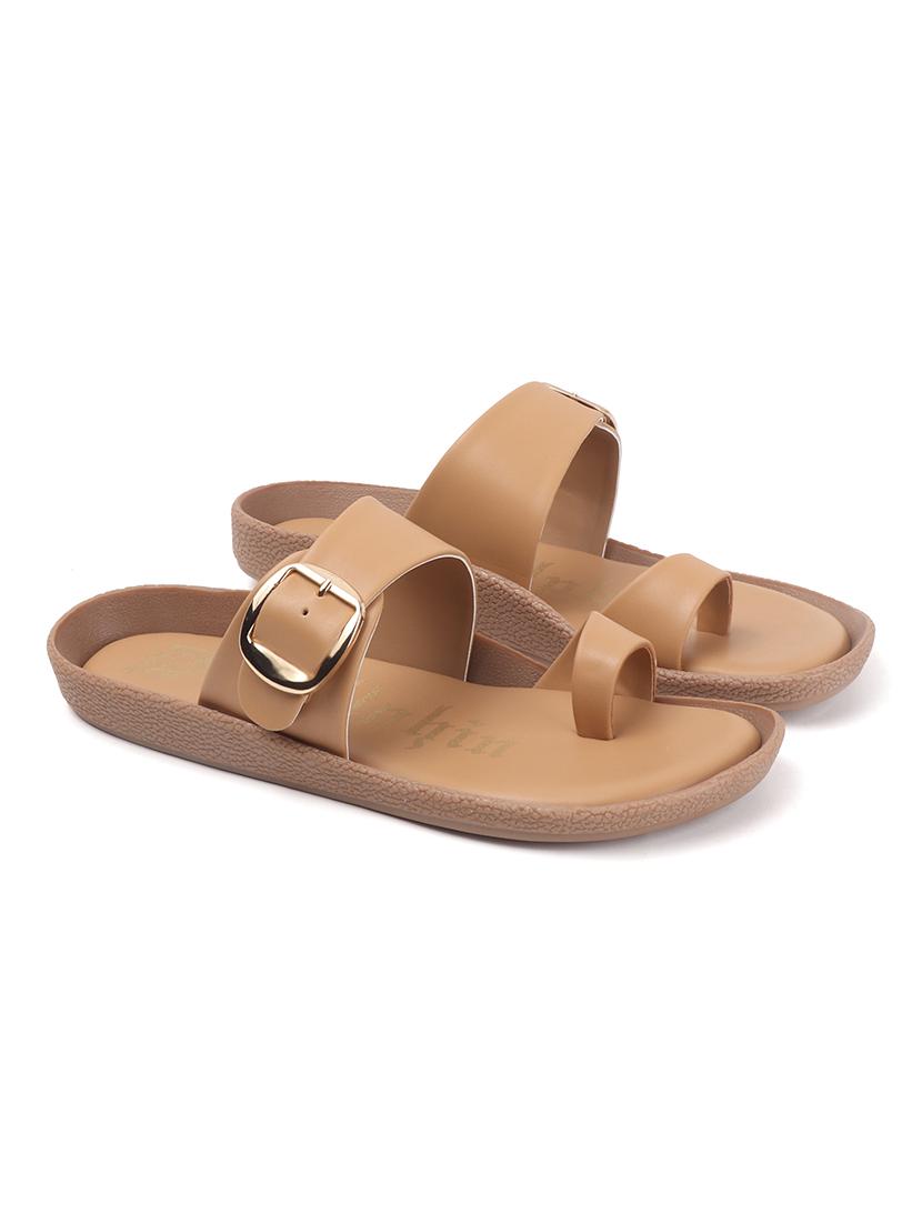 women solid one toe slip on flats - 22013293 - Standard Image - 3