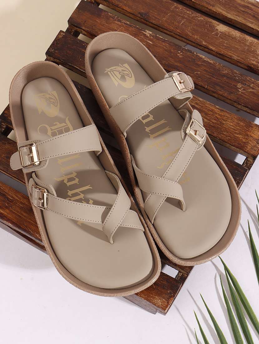 women taupe slip on sandal - 22013307 - Zoom Image - 0