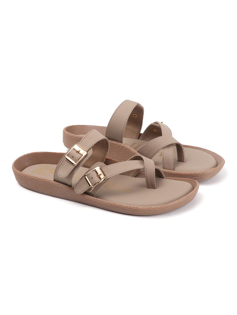 women taupe slip on sandal - 22013307 - Standard Image - 3