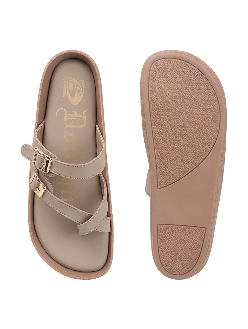 women taupe slip on sandal - 22013307 - Standard Image - 5