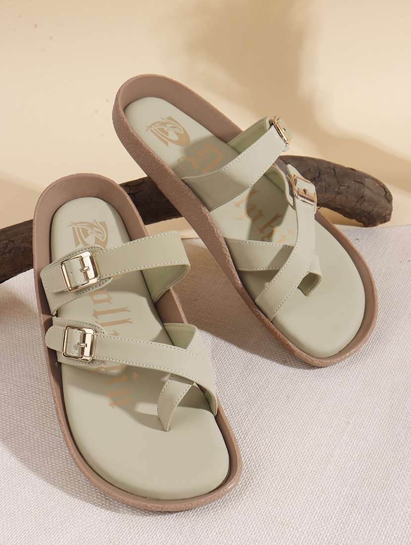 women green slip on sandal - 22013308 - Zoom Image - 0