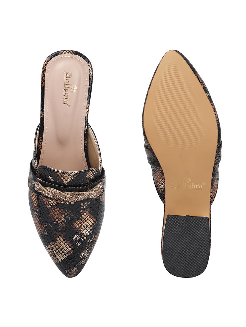 women black animal print slip on mule - 22013313 - Standard Image - 5