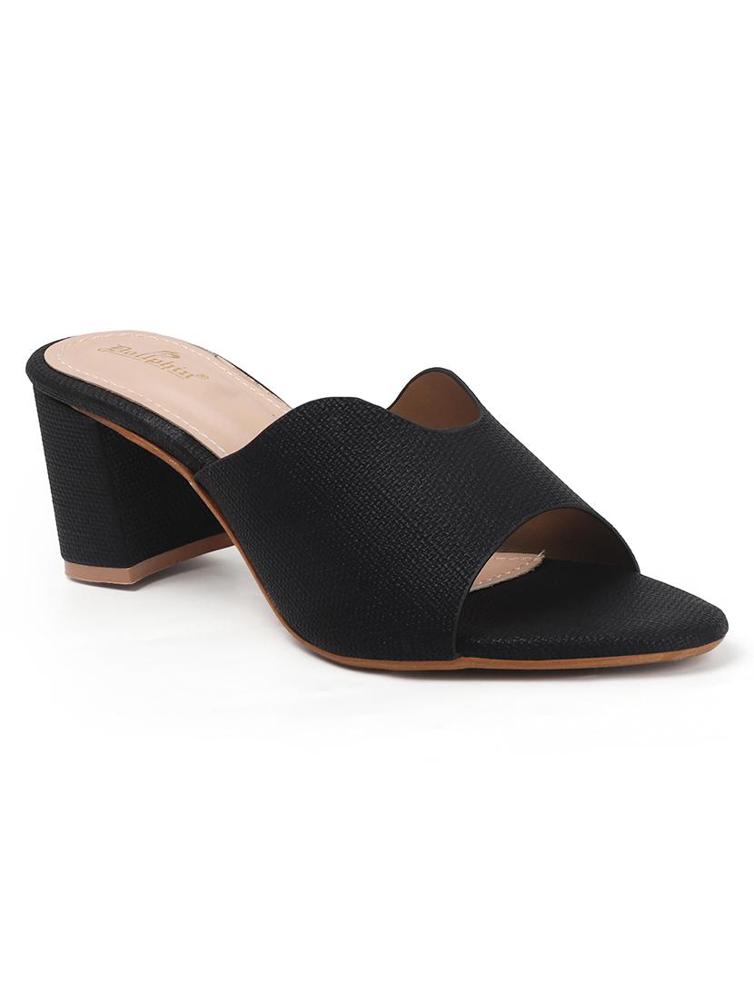 womne black slip on sandal - 22013320 - Standard Image - 3